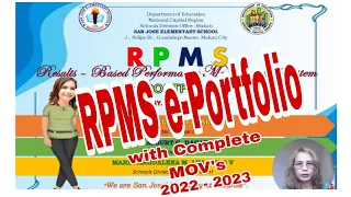 RPMS e-PORTFOLIO 2023 with COMPLETE MOV'S