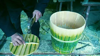 DIY Chinese traditional bamboo tableware | Steamed rice bucket | 蒸飯桶 | DIY中國傳統竹製餐具