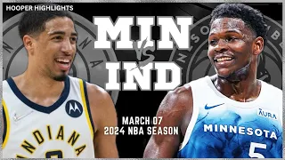 Minnesota Timberwolves vs Indiana Pacers Full Game Highlights | Mar 7 | 2024 NBA Season