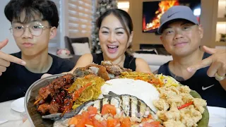 Filipino Platter *2023 Wrap Up Mukbang Family Feast | N.E Let's Eat