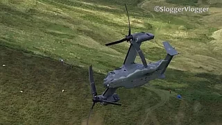 USAF CV 22 Osprey Low Level Flying In Wales Mach Loop