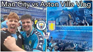 A CRAZY PITCH INVASION AS MANCHESTER CITY WIN THE PREMIER LEAGUE!!! | Man City v Villa Vlog