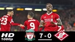 Liverpool vs Spartak Moskva 7-0 --- All Goals & Highlights --- 06/12/2017