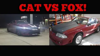 Hellcat vs Fox body 5.0 + full night of racing!