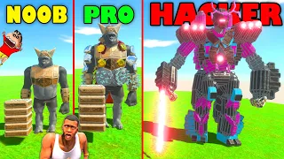 UPGRADING NOOB GHOR HAMMER into HACKER in NOOB vs PRO vs HACKER Animal Revolt Battle Sim SHINCHAN