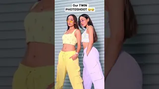 Watch full BTS of our Twin Shoot on our Channel 😃👯‍♀️❤️ #Shorts #rinkiandritu #twins #photography