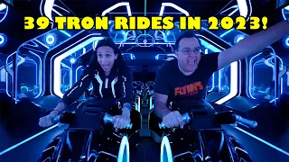 My 39 Rides on TRON Lightcycle Run in 2023! Walt Disney World Magic Kingdom Roller Coaster POV