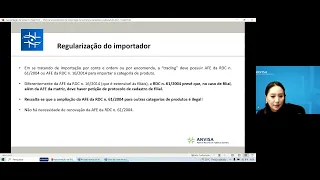 Recording Webinar procedimentos de importação de cosméticos, saneantes e outros 25 03 2024