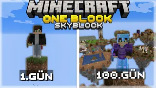 Bir Blok Üzerinde MİNECRAFT'TA 100 Günümü Geçirdim! İşte Olanlar..