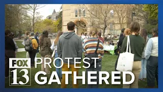 Handful of pro-Palestinian protesters gather at Utah State University