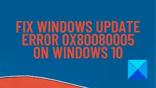 Fix Windows Update error 0x80080005 on Windows 10