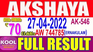 KERALA LOTTERY RESULT|FULL RESULT|akshaya bhagyakuri ak546|Kerala Lottery Result Today|todaylive