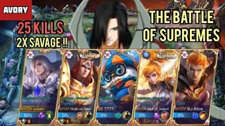 2X SAVAGE! 26 KILLS! SUPREME VS SUPREME! [Top Global Leomord] Avory - Mobile Legends