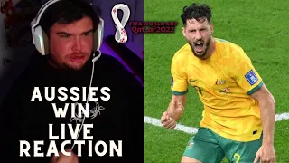 WORLD CUP 2022 REACTION TO AUSTRALIA vs DENMARK 1-0 into the ROUND OF 16