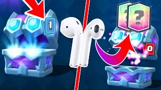 CES AIRPODS ME PACK LE RECORD DE LÉGENDAIRE DANS PACK OPENING COFFRE DE TIRAGE LIGUE ?! Clash Royale