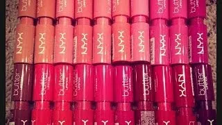 ★NYX BUTTER LIPSTICKS | ALL 22 Shades + Lip Swatches★