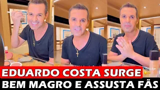 Eduardo Costa surge bem magro em tutorial de maquiagem e choca fãs