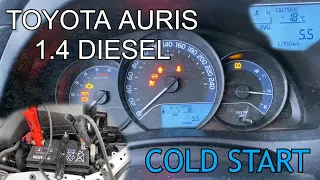 2017 Toyota Auris 1.4 D-4D diesel COLD START after few around -20°C days