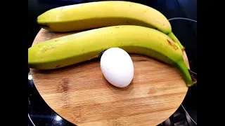 Der berühmte Kuchen mit 1 Ei und 2 Bananen in einer Pfanne👌👌 Einfaches Frühstücksrezept 💯🔝