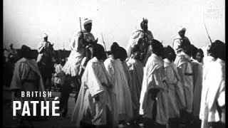 Morocco's Sultan Mohammed V In Procession  (1927)