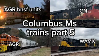 Railfaning Columbus Ms trains part 5, also other new cool power!!!