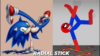 SONIC vs Stickman | Stickman Dismounting | funny and epic moments #