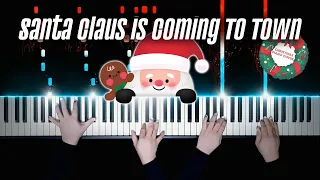 Michael Bublé & Ariana Grande - Santa Claus Is Coming To Town | Jazz Christmas Piano Cover (4 Hands)