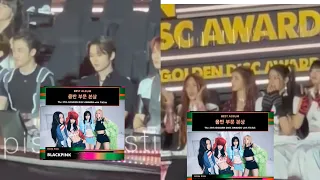 Idol New jeans, straykids, le serafim react to blackpink shutdown win @GDA Golden disc awards 2023