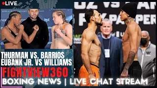 Thurman vs. Barrios WEIGH IN RECAP | Eubank Jr. & Williams FACE OFF | Ryan Garcia vs. Tagoe? |