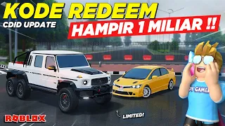 KODE REDEEM BARU HAMPIR 1 MILIAR DAN NYOBAIN MOBIL LIMITED !! REVIEW CDID UPDATE LEBARAN - Roblox