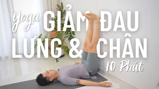 10 Phút Yoga Giảm Đau Nhức Lưng và Chân với Tường Hiệu Quả | Nguyên Yoga