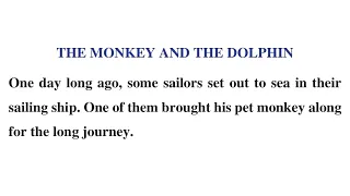 Short Story of The Monkey And The Dolphin | Improve Your English Listening And Reading |LearnEnglish