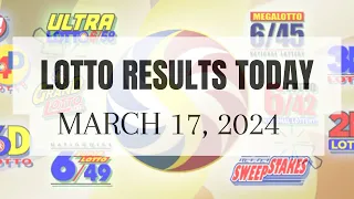 LOTTO RESULTS TODAY (MARCH 17, 2024)