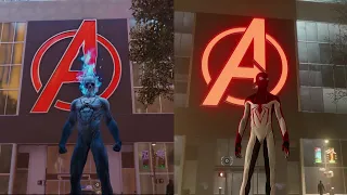 Spider-Man Remastered vs Spider-Man Miles Morales | Full Gameplay | Avengers Tower