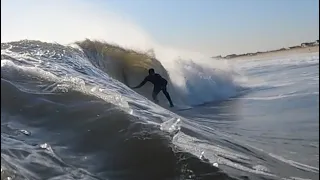 Fun Surf in Frozen Conditions NJ (7°f) RAW POV