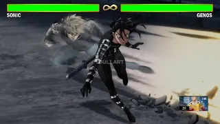 Genos VS Sonic With Healthbars | One Punch Man