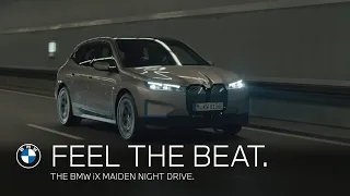 Feel the beat. The BMW iX maiden voyage through the night.