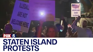 NYC migrant crisis: Hundreds continue protest against Staten Island shelter