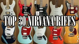 Top 30 Nirvana Riffs on 10 Kurt Cobain Guitars