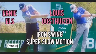 Ernie Els Louis Oosthuizen Swing Comparison in Super Slow Motion, Iron,  face on