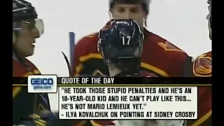 Ilya Kovalchuk gets mad at Sidney Crosby, scores and points at him (2006)