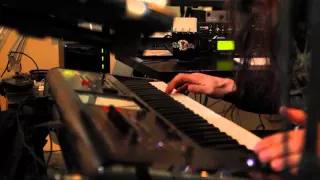 Bob Katsionis recording a keyboard solo for Evan K.