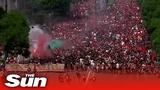 Thousands of football fans march to Hungary's Euro 2020 clash against France