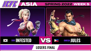 Infested (Lidia) vs Jules (Feng) Losers Final - ICFC TEKKEN Asia: Spring 2022 - Week 5