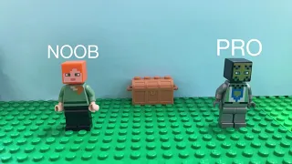 Lego stop motion Minecraft NOOB VS PRO Which house is better !?
