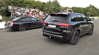 1000HP Jeep Cherokee Trackhawk with Meisterschaft Exhaust vs Mercedes-AMG E63S 4Matic+ vs 812 GTS