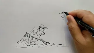 #035 So zeichnest Du eine Golf-Szene//how to draw a golf scene//Cartoons zeichnen lernen