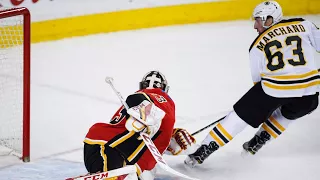 Brad Marchand beats David Rittich five-hole in overtime