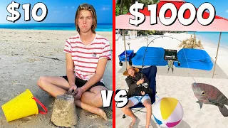 $10 vs $1000 Beach Day! *BUDGET CHALLENGE*