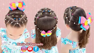 Lindos Penteados para Meninas com Elásticos Coloridos | Hairstyles with Colorful Elastics for Girls